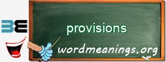 WordMeaning blackboard for provisions